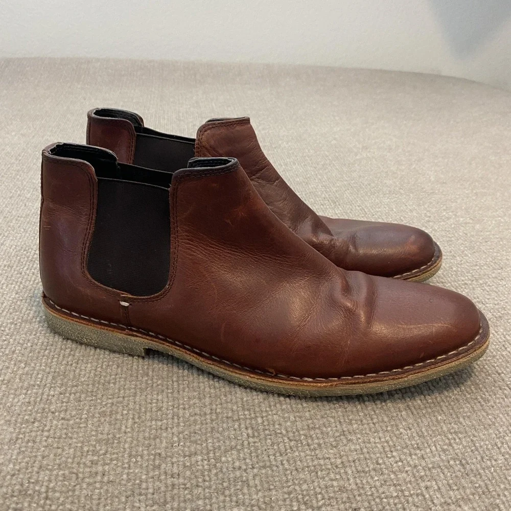 Kenneth Cole Reaction Chelsea Boots Mens Size 10.5 Brown Leather Ankle Casual